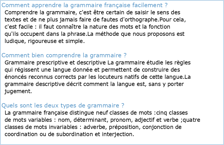 La Grammaire française pour les Nuls