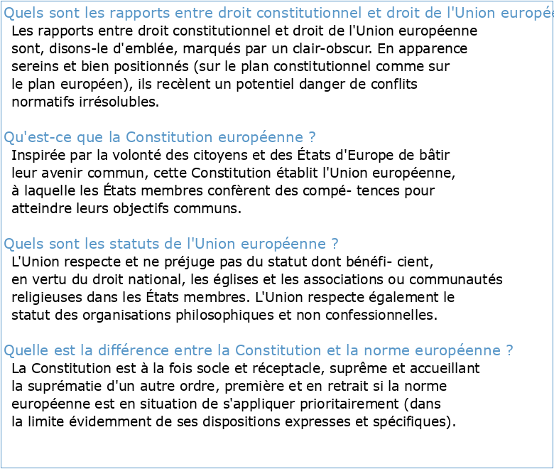 Droit constitutionnel de l’Union européenne