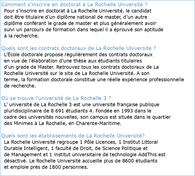 Guide du doctorant  La Rochelle Université