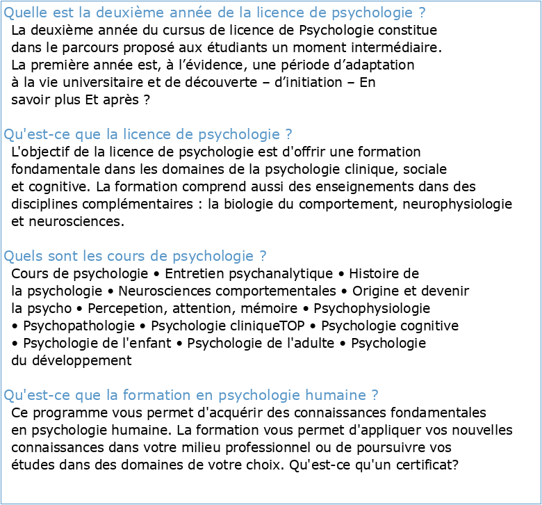 PSYCHOLOGIE – L1 UE Mineure « Sciences Humaines et Sociales