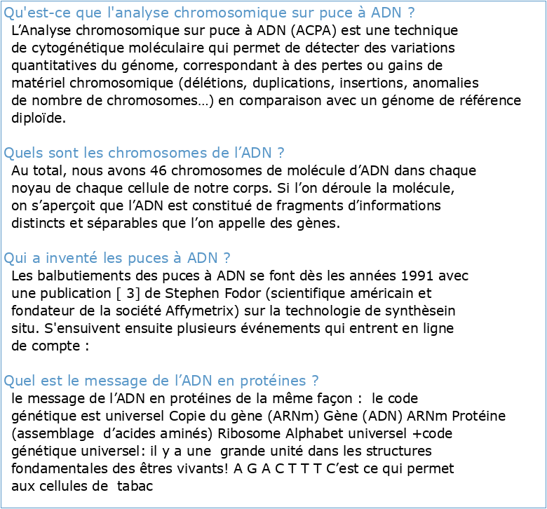 analyse des chromosomes sur puce à adn (acpa)