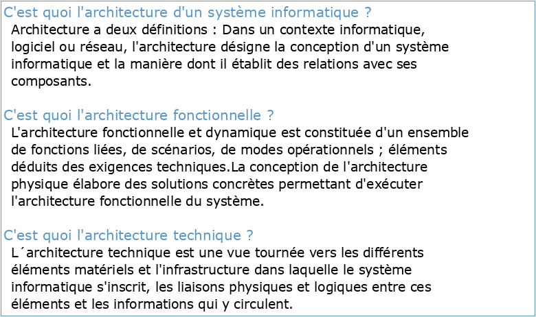 Cours “Architecture et Système”
