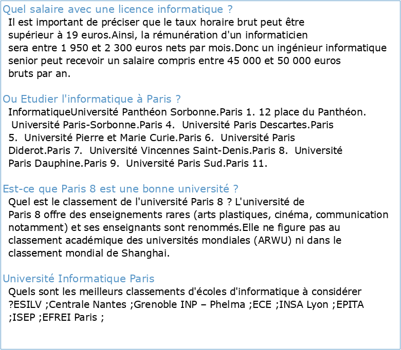 Evaluation de la licence Informatique (Université Paris-Sud)
