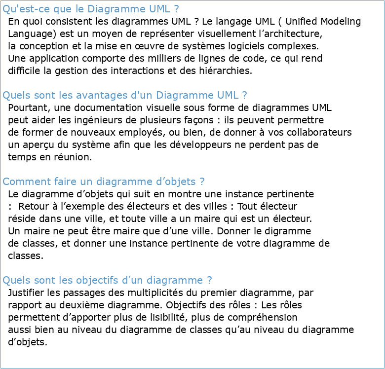 UML : TD3 – Diagramme de Classes Diagramme d'objets