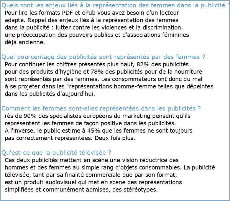 femmes et pub PDF et RTFvp