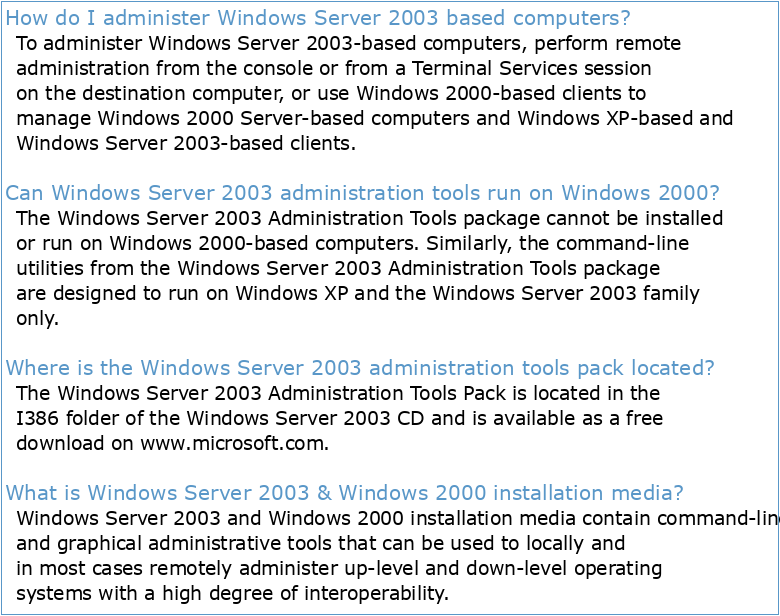 Administration Windows 2003 Server