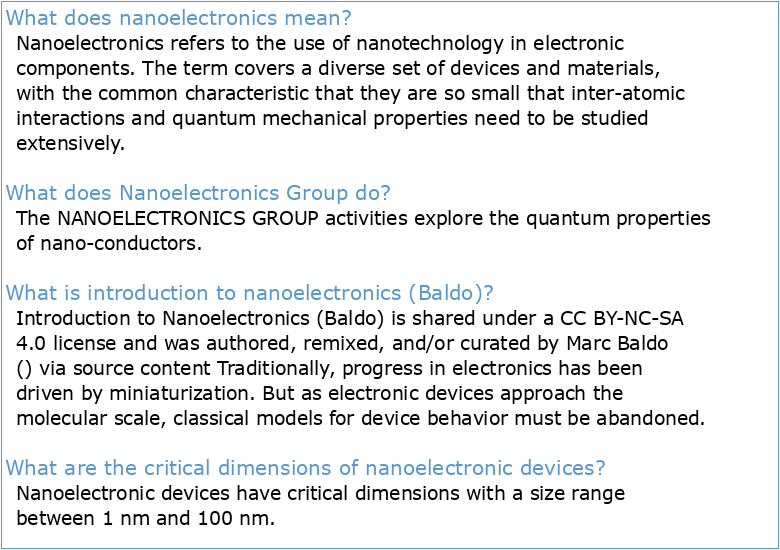 Nanoélectronique