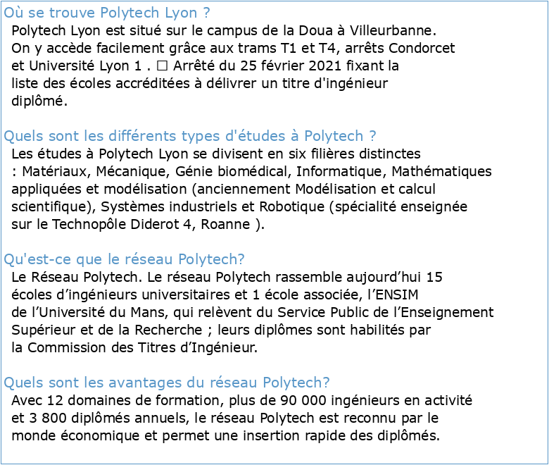 Polytech-Lyon 5ème année Matériaux / Nanotechnologie