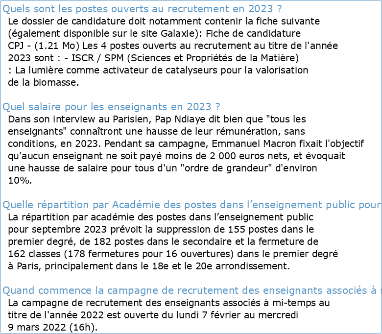 Campagne d'emplois 2023 FICHE DE POSTE ENSEIGNANT-CHERCHEUR