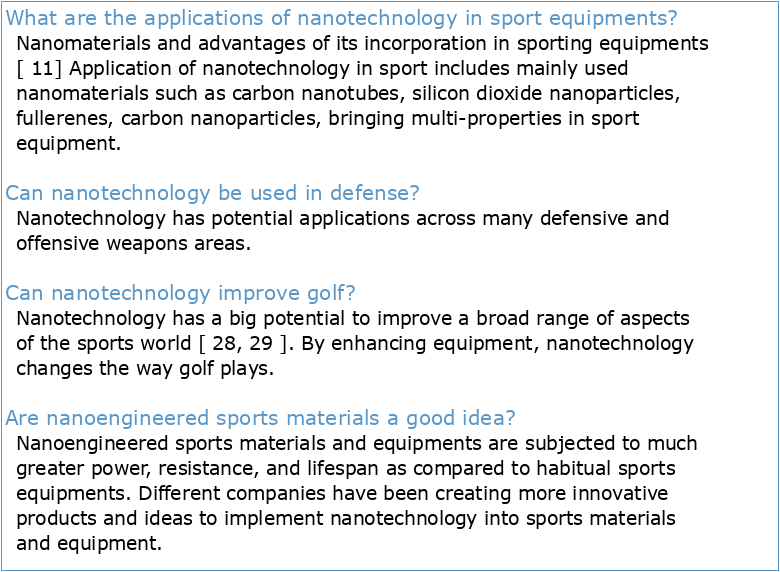 NANOTECHNOLOGY IN SPORT AND SECURITY