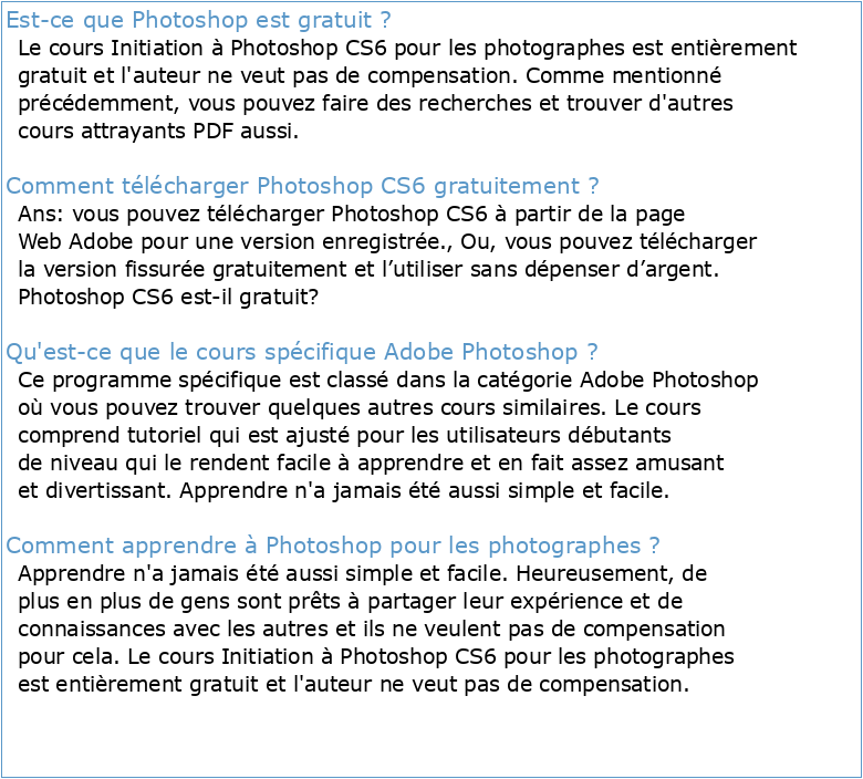 Initiation à Photoshop CS6 pour les photographes