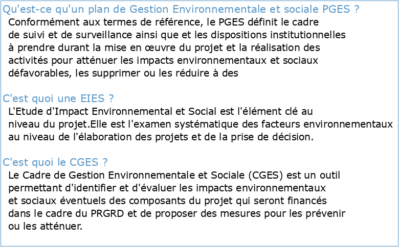Système de gestion environnementale et sociale (ESMS) du Fonds