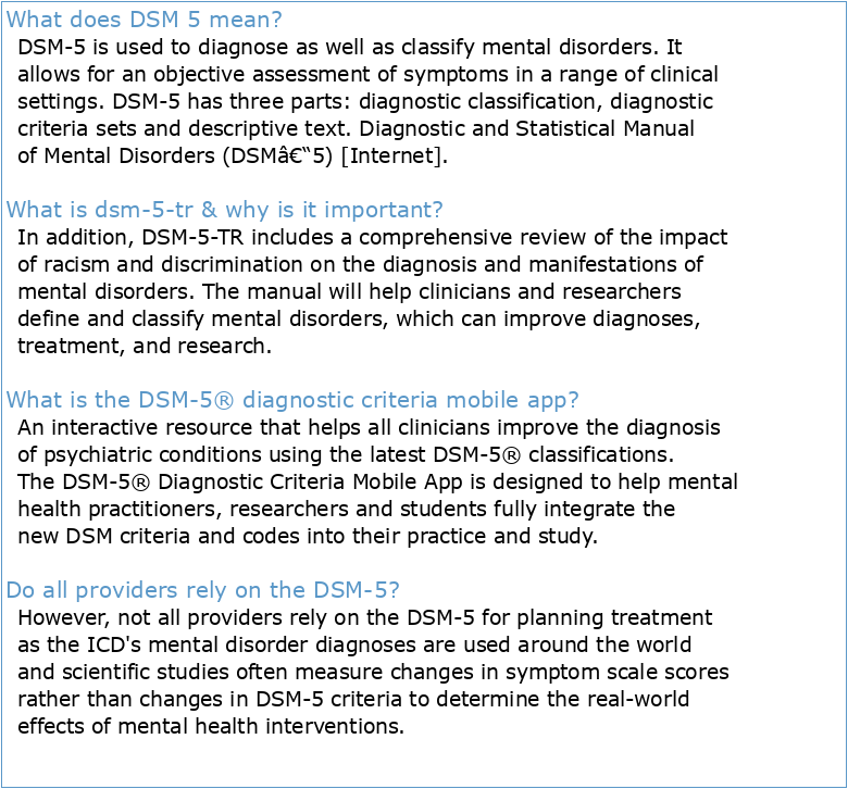 Diagnostic and Statistical Manual of Mental Disorders Fifth