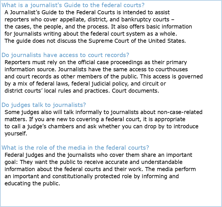 A Journalist’s Guide to the Federal Courts