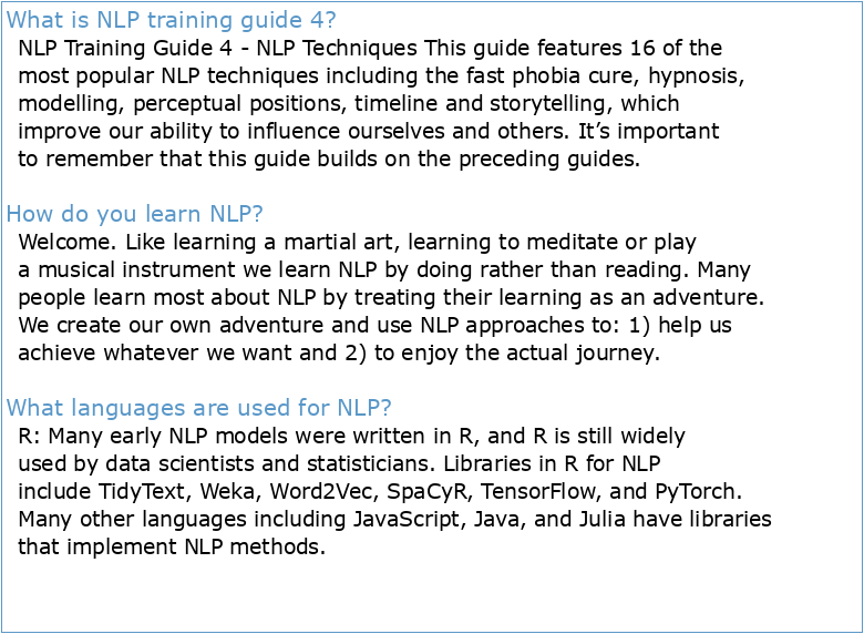 NLP Training Guide 4