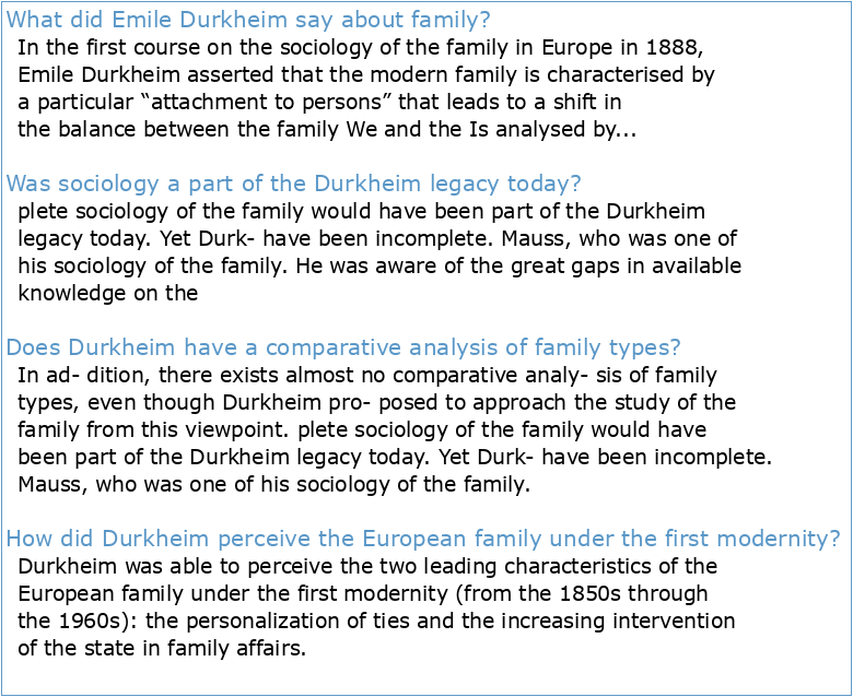 Émile Durkheim and the Sociology of the Family