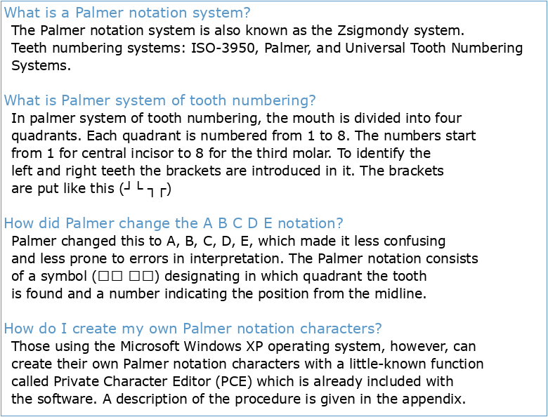 2 Palmer notation system: