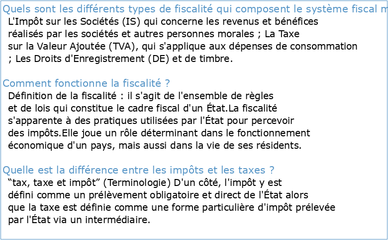 Structure de la fiscalité marocaine entre les considérations d'équité