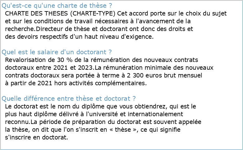 Charte Du Doctorat