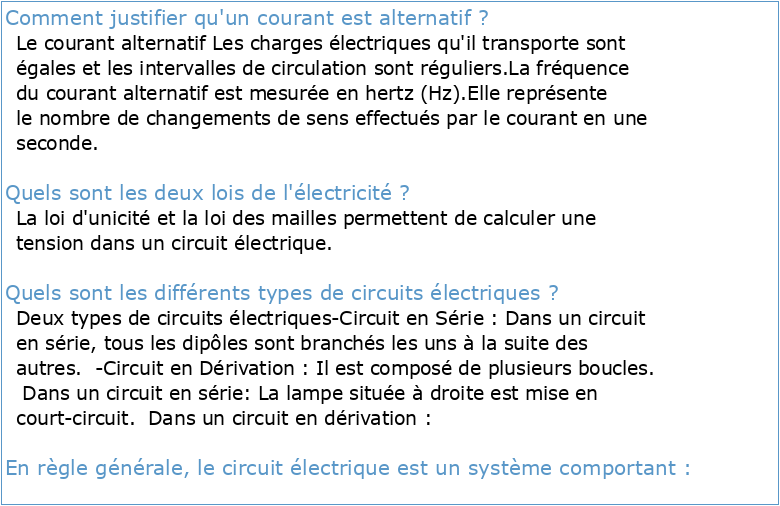 Corrigés d'exercices sur les circuits électriques à courants alternatifs