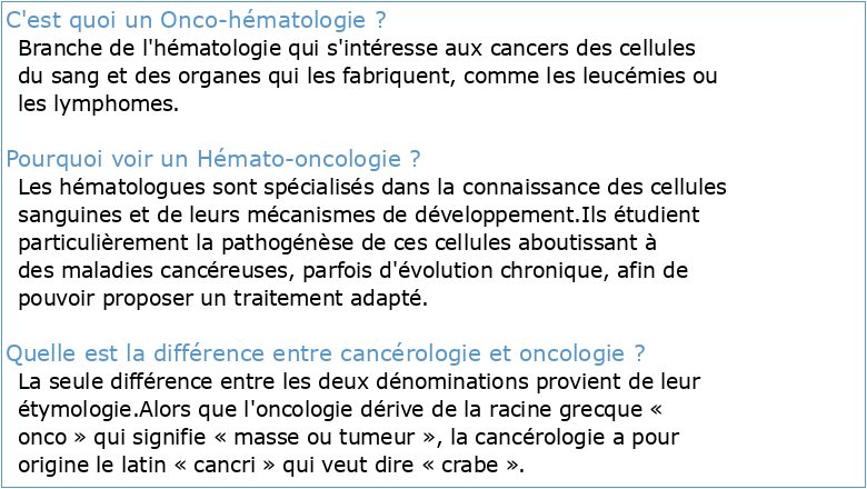L'oncologie et l'hématologie au CHU :