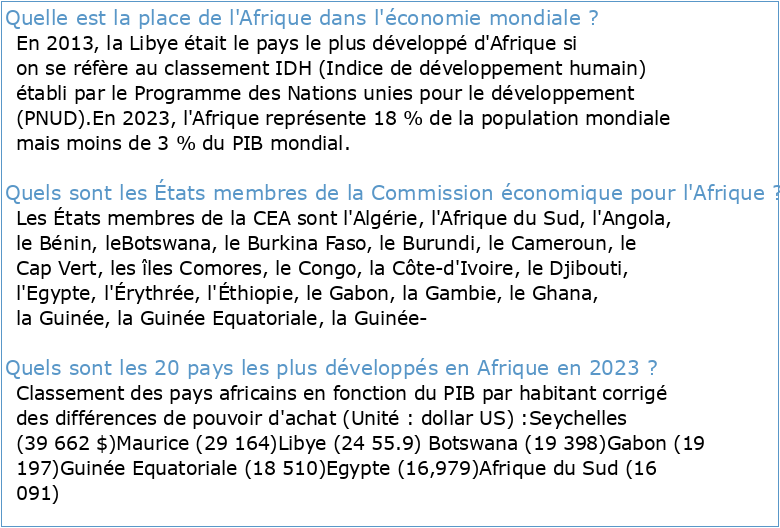 Rapport sur la Commission économique pour l'Afrique: