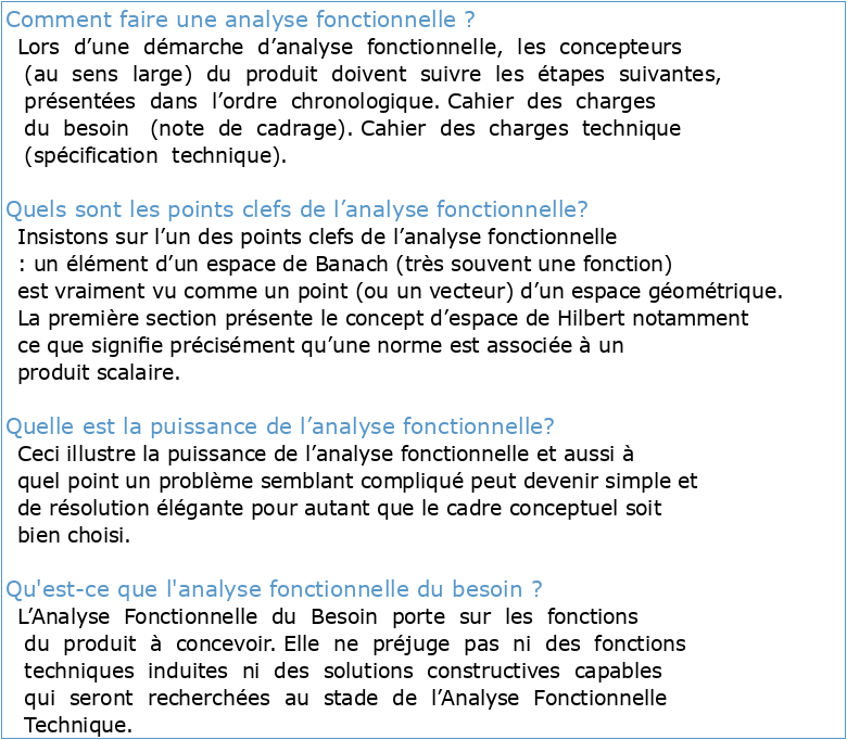Cours Analyse fonctionnelle