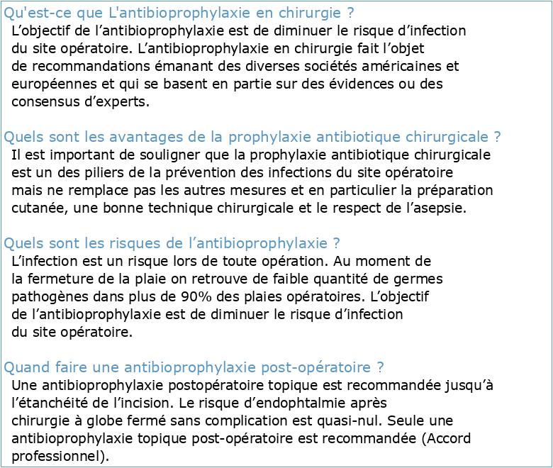 ANTIBIOPROPHYLAXIE CHIRURGICALE Protocole régional