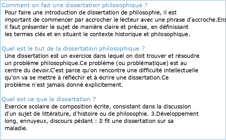 Qu'est-ce qu'une dissertation philosophique ?