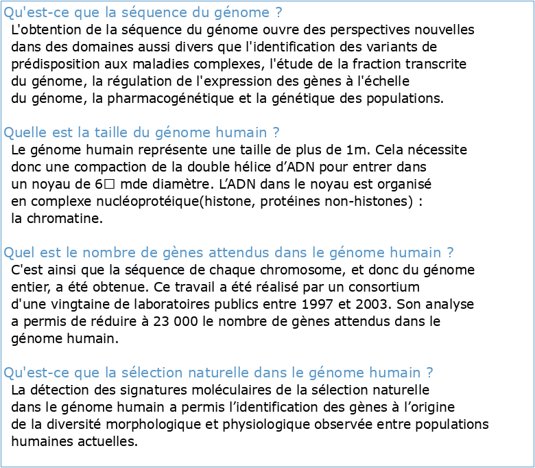 Chapitre 1 Structure et diversité du génome humain