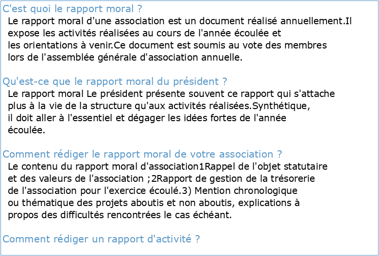 12EME RAPPORT MORAL DE L'AFAPDP