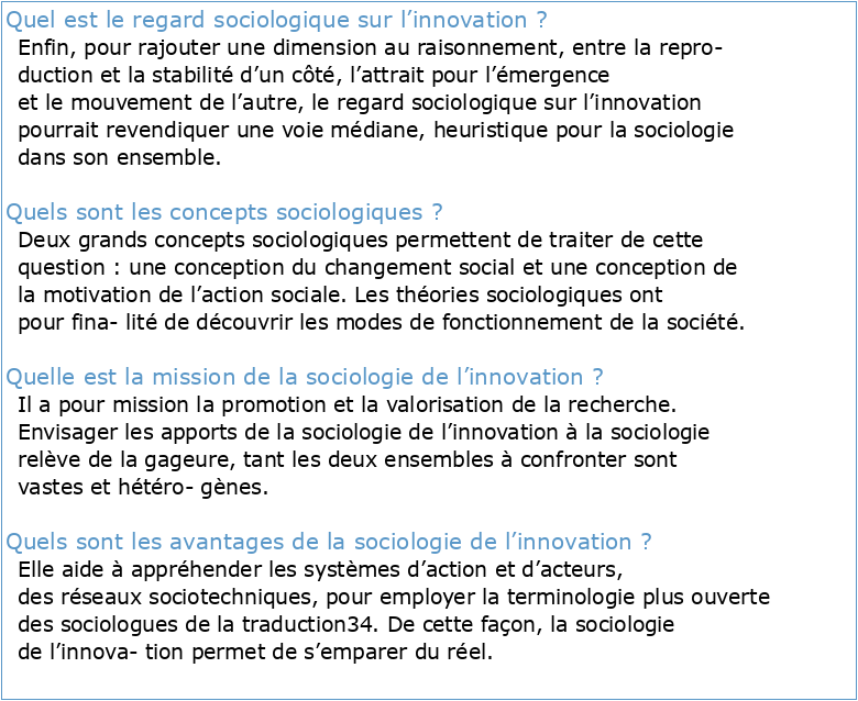Quatre propositions pour une analyse sociologique de l'innovation