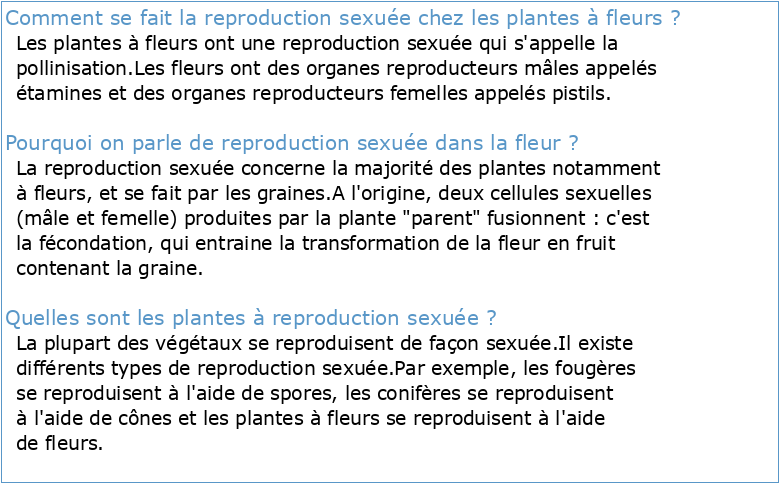 CORRECTION (La reproduction sexuée chez les plantes à fleurs)