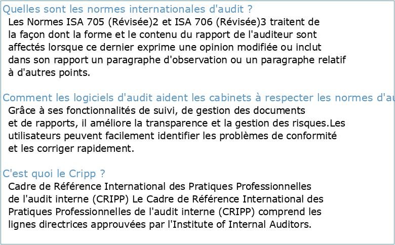 Guide pour l'Utilisation des Normes Internationales d'Audit