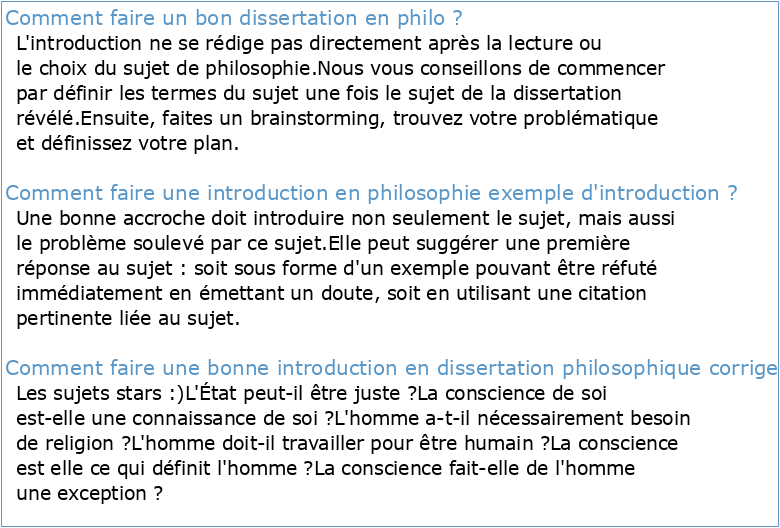 Dissertation Philo Exemple PDF