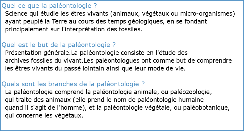 Introduction à la paléontologie humaine