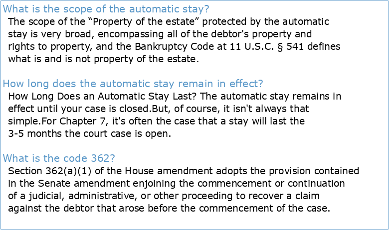 Legal Principles Regarding the Automatic Stay from Ninth Circuit