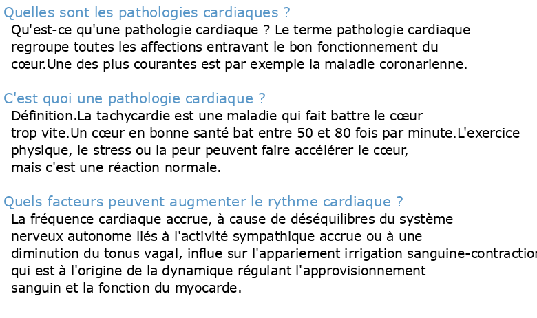 Chapitre 2 Les pathologies cardiaques I Introduction