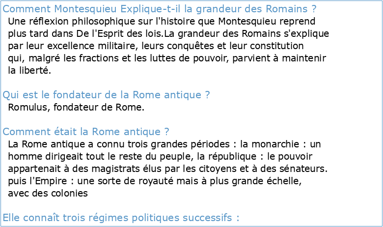 La Rome antique chez Montesquieu