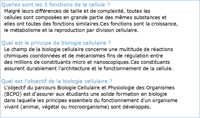 Cours biologie cellulaire Licence L1