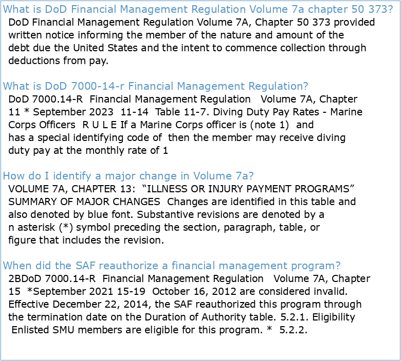 Financial Management Regulation Volume 7A Chapter 50