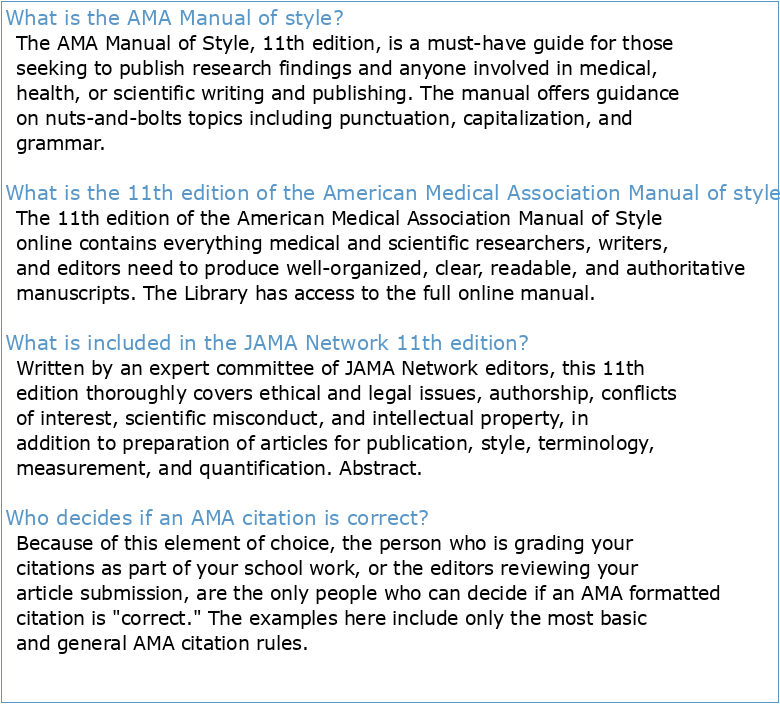 American Medical Association (AMA) Style Guide 11th Edition