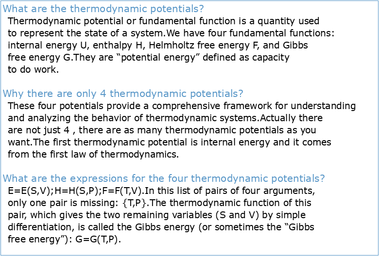 Chapter 5 Thermodynamic potentials
