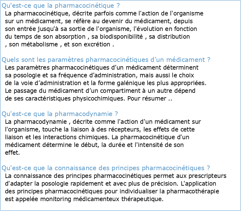 Introduction à la pharmacocinétique