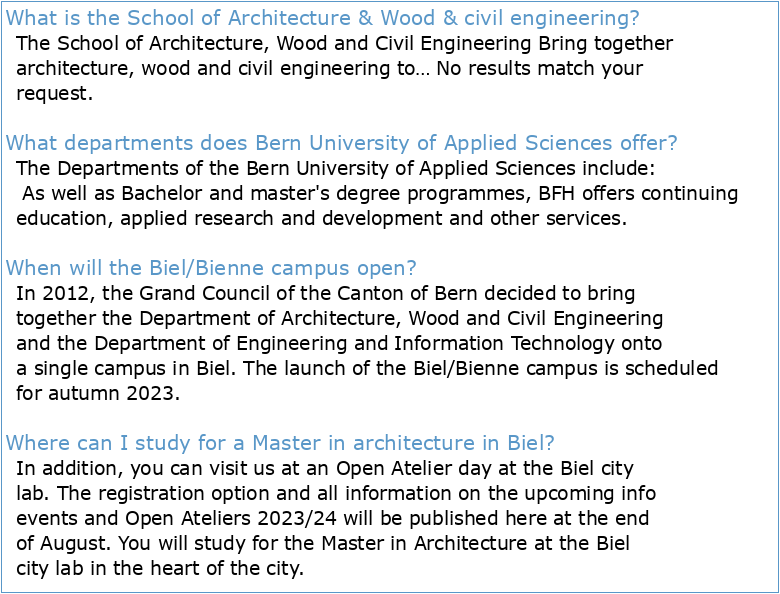 Bern University of Applied Sciences Architecture Wood and Civil