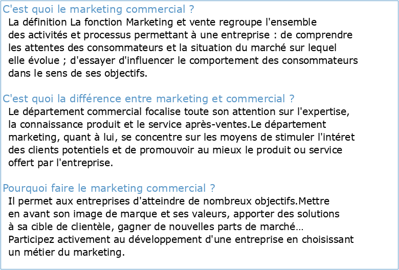 Marketing & Commercial