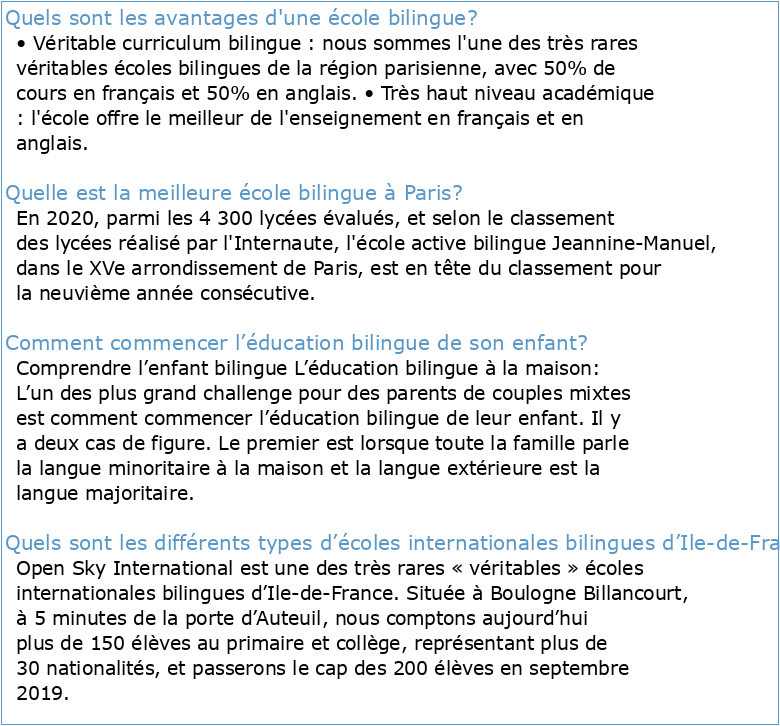 L'éducation bilingue en France