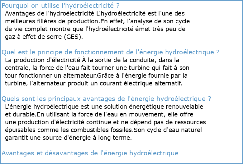 Analyse du potentiel hydroélectrique pour les besoins des systèmes