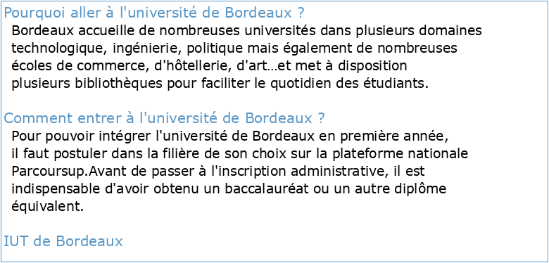 Faculté de Bordeaux 2020/2021