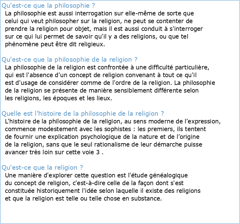 La Philosophie De La Religion A Que Sais Je A Na